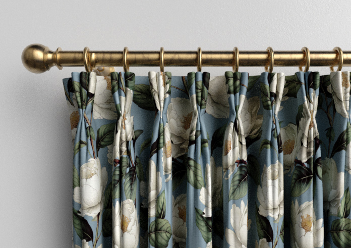 Henley, Henleys Vine Raffs Blue - Made to Measure Curtains - Image 11